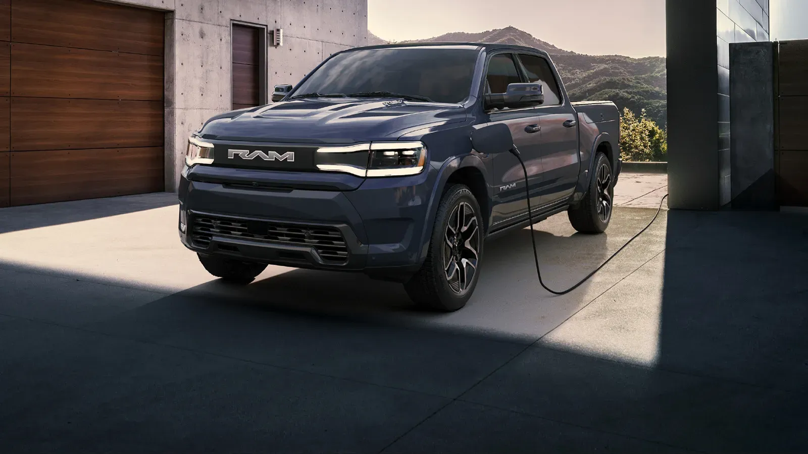 Dodge Ram truck with EV charge cable