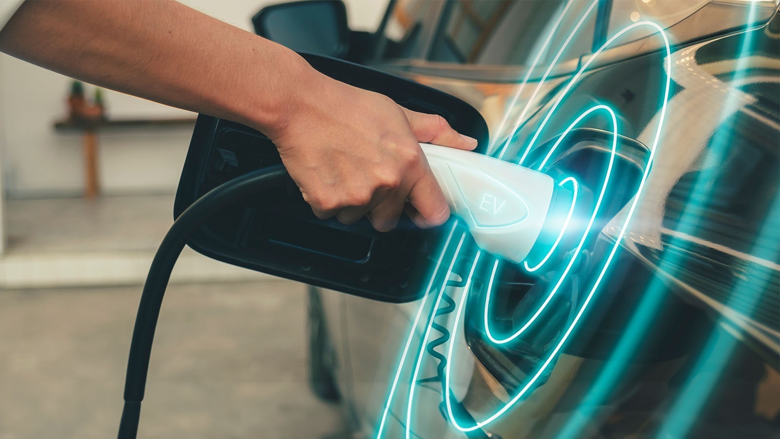 Electric car charging port